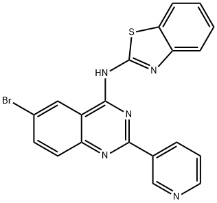 4-Quinazolinamine, N-2-benzothiazolyl-6-bromo-2-(3-pyridinyl)- Struktur