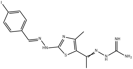 Hydrazinecarboximidamide, 2-[1-[2-[(2E)-2-[(4-iodophenyl)methylene]hydrazinyl]-4-methyl-5-thiazolyl]ethylidene]- Struktur