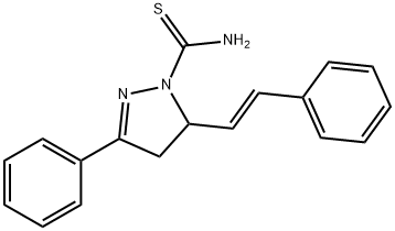 1H-Pyrazole-1-carbothioamide, 4,5-dihydro-3-phenyl-5-[(1E)-2-phenylethenyl]- Struktur