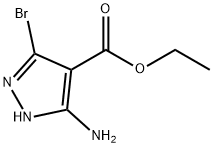 1H-Pyrazole-4-carboxylic acid, 5-amino-3-bromo-, ethyl ester Struktur