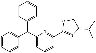 Pyridine, 2-[(4S)-4,5-dihydro-4-(1-methylethyl)-2-oxazolyl]-6-(diphenylmethyl)- Struktur