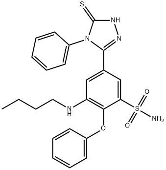 Benzenesulfonamide, 3-(butylamino)-5-(4,5-dihydro-4-phenyl-5-thioxo-1H-1,2,4-triazol-3-yl)-2-phenoxy- Struktur