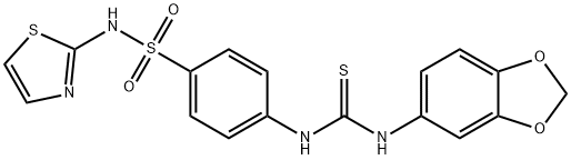 Benzenesulfonamide, 4-[[(1,3-benzodioxol-5-ylamino)thioxomethyl]amino]-N-2-thiazolyl- Struktur