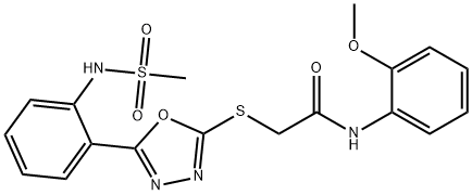 Acetamide, N-(2-methoxyphenyl)-2-[[5-[2-[(methylsulfonyl)amino]phenyl]-1,3,4-oxadiazol-2-yl]thio]- Struktur