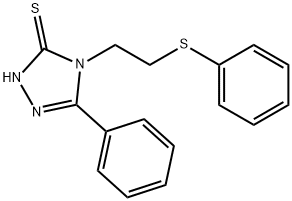 3H-1,2,4-Triazole-3-thione, 2,4-dihydro-5-phenyl-4-[2-(phenylthio)ethyl]- Struktur