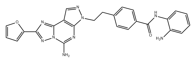 Benzamide, 4-[2-[5-amino-2-(2-furanyl)-7H-pyrazolo[4,3-e][1,2,4]triazolo[1,5-c]pyrimidin-7-yl]ethyl]-N-(2-aminophenyl)- Struktur