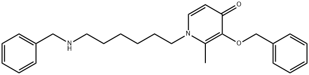 4(1H)-Pyridinone, 2-methyl-3-(phenylmethoxy)-1-[6-[(phenylmethyl)amino]hexyl]- Struktur