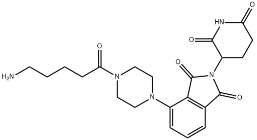 4-[4-(5-amino-1-oxopentyl)-1-piperazinyl]-2-(2,6-dioxo-3-piperidinyl)-1H-Isoindole-1,3(2H)-dione, Struktur