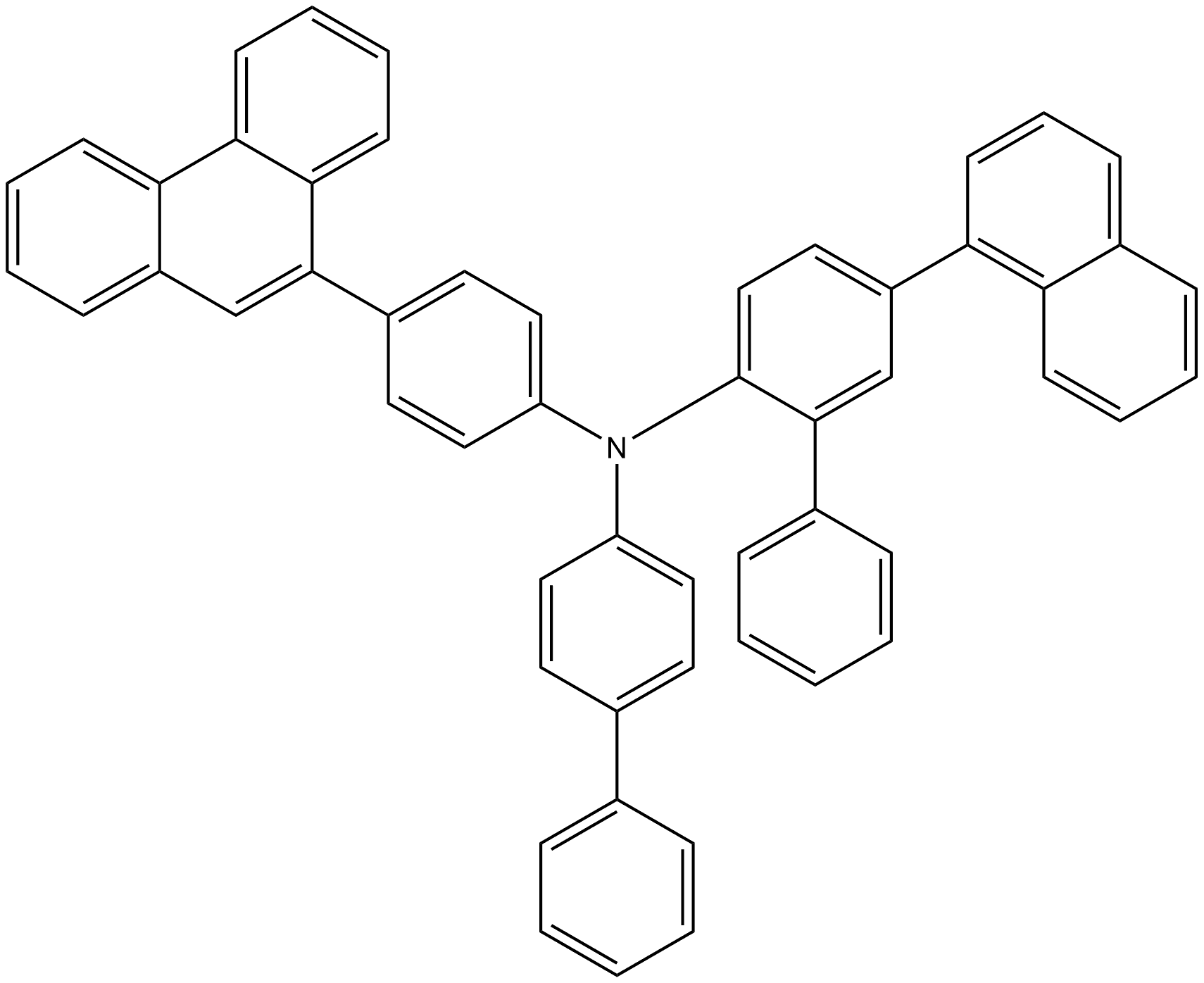 N-([1,1'-biphenyl]-4-yl)-5-(naphthalen-1-yl)-N-(4-(phenanthren-9-yl)phenyl)-[1,1'-biphenyl]-2-amine Struktur