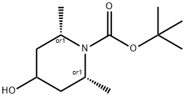 1-Piperidinecarboxylic acid, 4-hydroxy-2,6-dimethyl-, 1,1-dimethylethyl ester, (2R,6S)-rel- Struktur