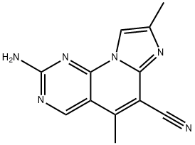 Imidazo[1',2':1,6]pyrido[2,3-d]pyrimidine-6-carbonitrile, 2-amino-5,8-dimethyl- Struktur