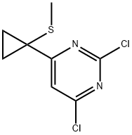 Pyrimidine, 2,4-dichloro-6-[1-(methylthio)cyclopropyl]- Struktur