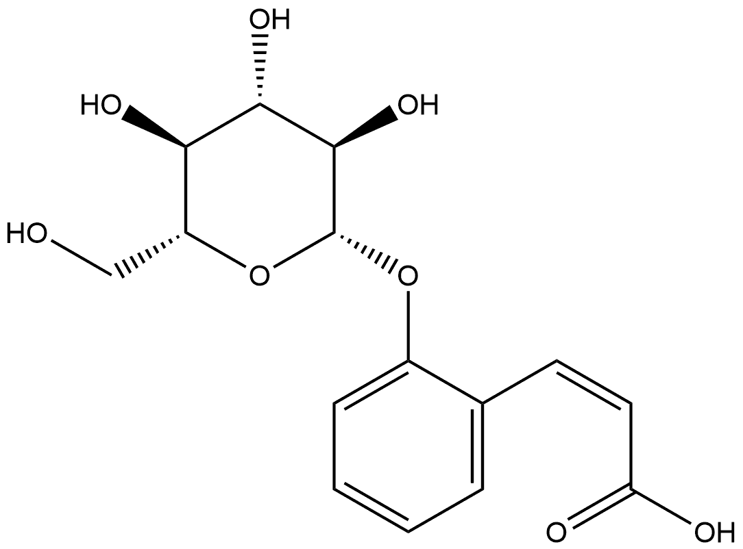 2-Propenoic acid, 3-[2-(β-D-glucopyranosyloxy)phenyl]-, (2Z)- Struktur