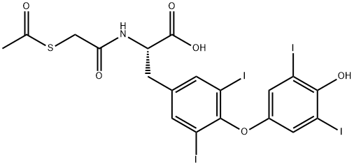 L-Tyrosine, N-[2-(acetylthio)acetyl]-O-(4-hydroxy-3,5-diiodophenyl)-3,5-diiodo- Struktur