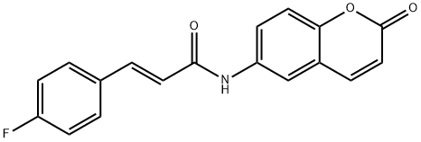 2-Propenamide, 3-(4-fluorophenyl)-N-(2-oxo-2H-1-benzopyran-6-yl)-, (2E)- Struktur