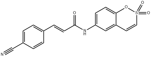 2-Propenamide, 3-(4-cyanophenyl)-N-(2,2-dioxido-1,2-benzoxathiin-6-yl)-, (2E)- Struktur