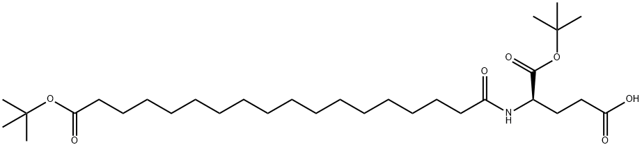 D-Glutamic acid, N-[18-(1,1-dimethylethoxy)-1,18-dioxooctadecyl]-, 1-(1,1-dimethylethyl) ester Struktur