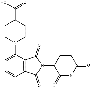 4-Piperidinecarboxylic acid, 1-[2-(2,6-dioxo-3-piperidinyl)-2,3-dihydro-1,3-dioxo-1H-isoindol-4-yl]- Struktur