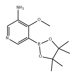 3-Pyridinamine, 4-methoxy-5-(4,4,5,5-tetramethyl-1,3,2-dioxaborolan-2-yl)- Struktur