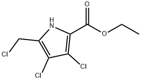 1H-Pyrrole-2-carboxylic acid, 3,4-dichloro-5-(chloromethyl)-, ethyl ester Struktur