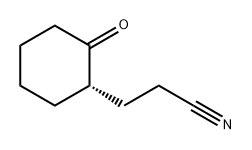 Cyclohexanepropanenitrile, 2-oxo-, (1S)- Struktur