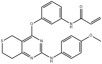 2-Propenamide, N-[3-[[7,8-dihydro-2-[(4-methoxyphenyl)amino]-5H-thiopyrano[4,3-d]pyrimidin-4-yl]oxy]phenyl]- Struktur