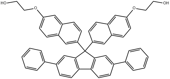 Ethanol, 2,2'-[(2,7-diphenyl-9H-fluoren-9-ylidene)bis(6,2-naphthalenediyloxy)]bis- Struktur