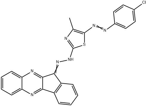 11H-Indeno[1,2-b]quinoxalin-11-one, 2-[5-[2-(4-chlorophenyl)diazenyl]-4-methyl-2-thiazolyl]hydrazone Struktur