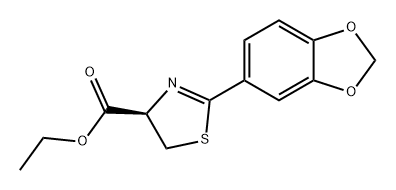 4-Thiazolecarboxylic acid, 2-(1,3-benzodioxol-5-yl)-4,5-dihydro-, ethyl ester, (4R)-