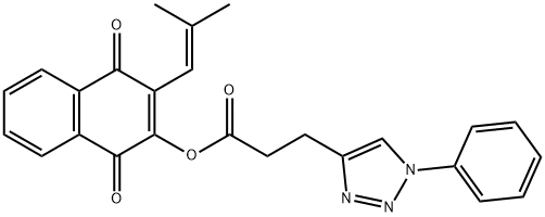 1H-1,2,3-Triazole-4-propanoic acid, 1-phenyl-, 1,4-dihydro-3-(2-methyl-1-propen-1-yl)-1,4-dioxo-2-naphthalenyl ester Struktur