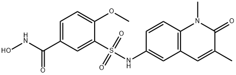 Benzamide, 3-[[(1,2-dihydro-1,3-dimethyl-2-oxo-6-quinolinyl)amino]sulfonyl]-N-hydroxy-4-methoxy- Struktur