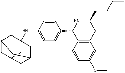 Tricyclo[3.3.1.13,7]decan-1-amine, N-[4-[(1S,3S)-3-butyl-1,2,3,4-tetrahydro-6-methoxy-1-isoquinolinyl]phenyl]- Struktur