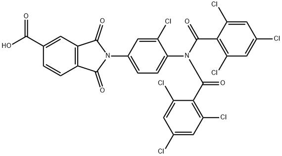 1H-Isoindole-5-carboxylic acid, 2-[4-[bis(2,4,6-trichlorobenzoyl)amino]-3-chlorophenyl]-2,3-dihydro-1,3-dioxo- Struktur