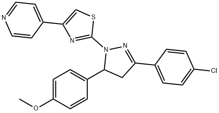 Pyridine, 4-[2-[3-(4-chlorophenyl)-4,5-dihydro-5-(4-methoxyphenyl)-1H-pyrazol-1-yl]-4-thiazolyl]- Struktur