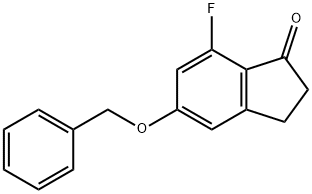 1H-Inden-1-one, 7-fluoro-2,3-dihydro-5-(phenylmethoxy)- Struktur