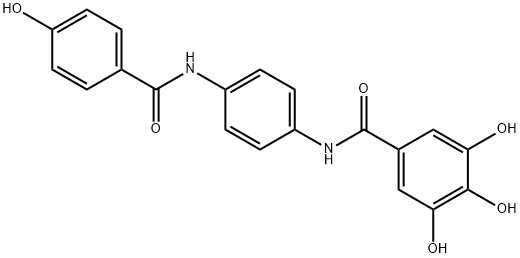 Benzamide, 3,4,5-trihydroxy-N-[4-[(4-hydroxybenzoyl)amino]phenyl]- Struktur