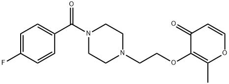 4H-Pyran-4-one, 3-[2-[4-(4-fluorobenzoyl)-1-piperazinyl]ethoxy]-2-methyl- Struktur