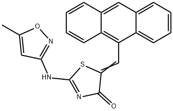 4(5H)-Thiazolone, 5-(9-anthracenylmethylene)-2-[(5-methyl-3-isoxazolyl)amino]- Struktur