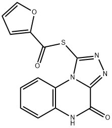 2-Furancarbothioic acid, S-(4,5-dihydro-4-oxo[1,2,4]triazolo[4,3-a]quinoxalin-1-yl) ester Struktur