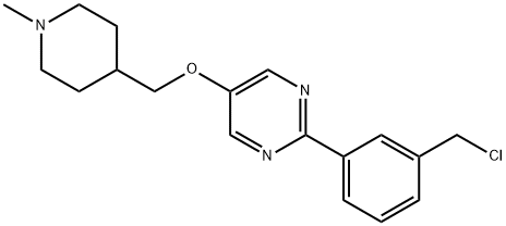 Pyrimidine, 2-[3-(chloromethyl)phenyl]-5-[(1-methyl-4-piperidinyl)methoxy]- Struktur