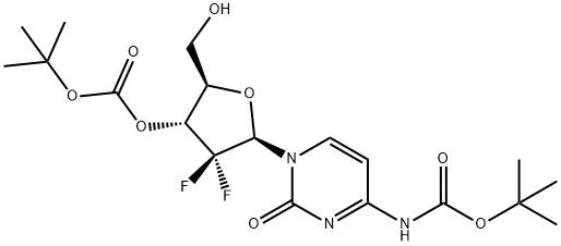 4-N-3'-O-bis(tert-butoxycarbonyl)geMcitabine Struktur