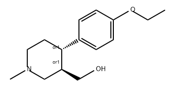 3-Piperidinemethanol, 4-(4-ethoxyphenyl)-1-methyl-, (3R,4S)-rel- Struktur