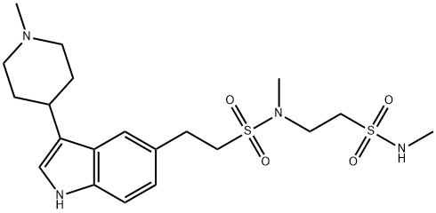 1H-Indole-5-ethanesulfonamide, N-methyl-N-[2-[(methylamino)sulfonyl]ethyl]-3-(1-methyl-4-piperidinyl)- Struktur