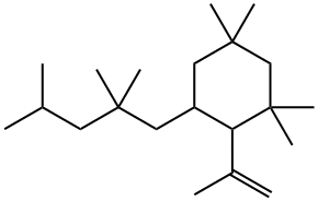 Cyclohexane, 1,1,5,5-tetramethyl-2-(1-methylethenyl)-3-(2,2,4-trimethylpentyl)- Struktur