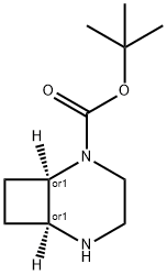 2,5-Diazabicyclo[4.2.0]octane-2-carboxylic acid, 1,1-dimethylethyl ester, (1R,6S)-rel- Struktur