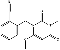 Benzonitrile, 2-[(3,4-dihydro-6-methoxy-3-methyl-2,4-dioxo-1(2H)-pyrimidinyl)methyl]- Struktur