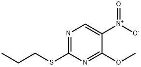 Pyrimidine, 4-methoxy-5-nitro-2-(propylthio)- Struktur