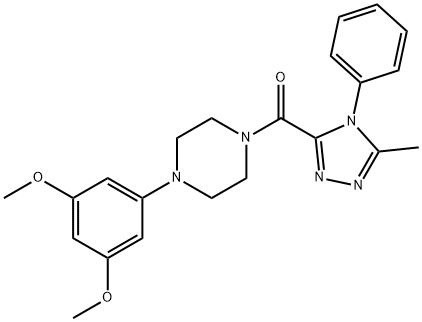 Methanone, [4-(3,5-dimethoxyphenyl)-1-piperazinyl](5-methyl-4-phenyl-4H-1,2,4-triazol-3-yl)- Struktur