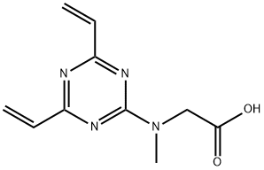 N-(4,6-Diethenyl-1,3,5-triazin-2-yl)-N-methylglycine Struktur