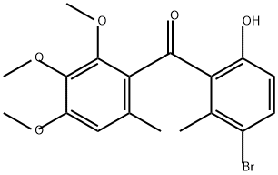 Methanone, (3-bromo-6-hydroxy-2-methylphenyl)(2,3,4-trimethoxy-6-methylphenyl)- Struktur